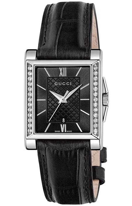 gucci swiss made rectangle diamond inlay watch for women|gucci g-timeless.